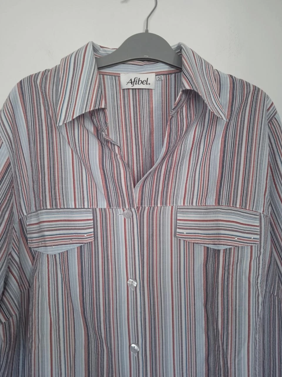 Striped afibel blouse, large size, size 50/ 5XL – photo 3